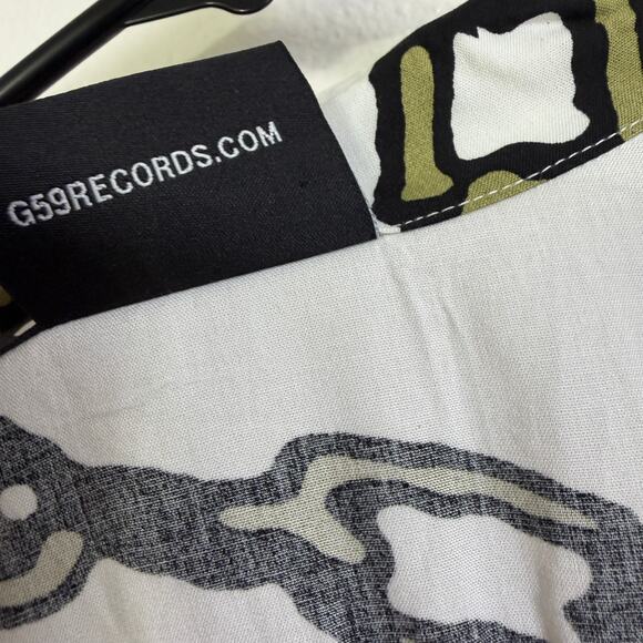 G59 Records Chained Shirt Mens 2XL White Short Sleeve Button Up Rap Rayon NWOT - Picture 5 of 11